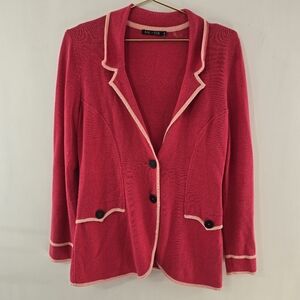 Nic + Zoe PETITE Sweater Blazer Knit Cardigan Jacket Pink Size PM Medium M PET P